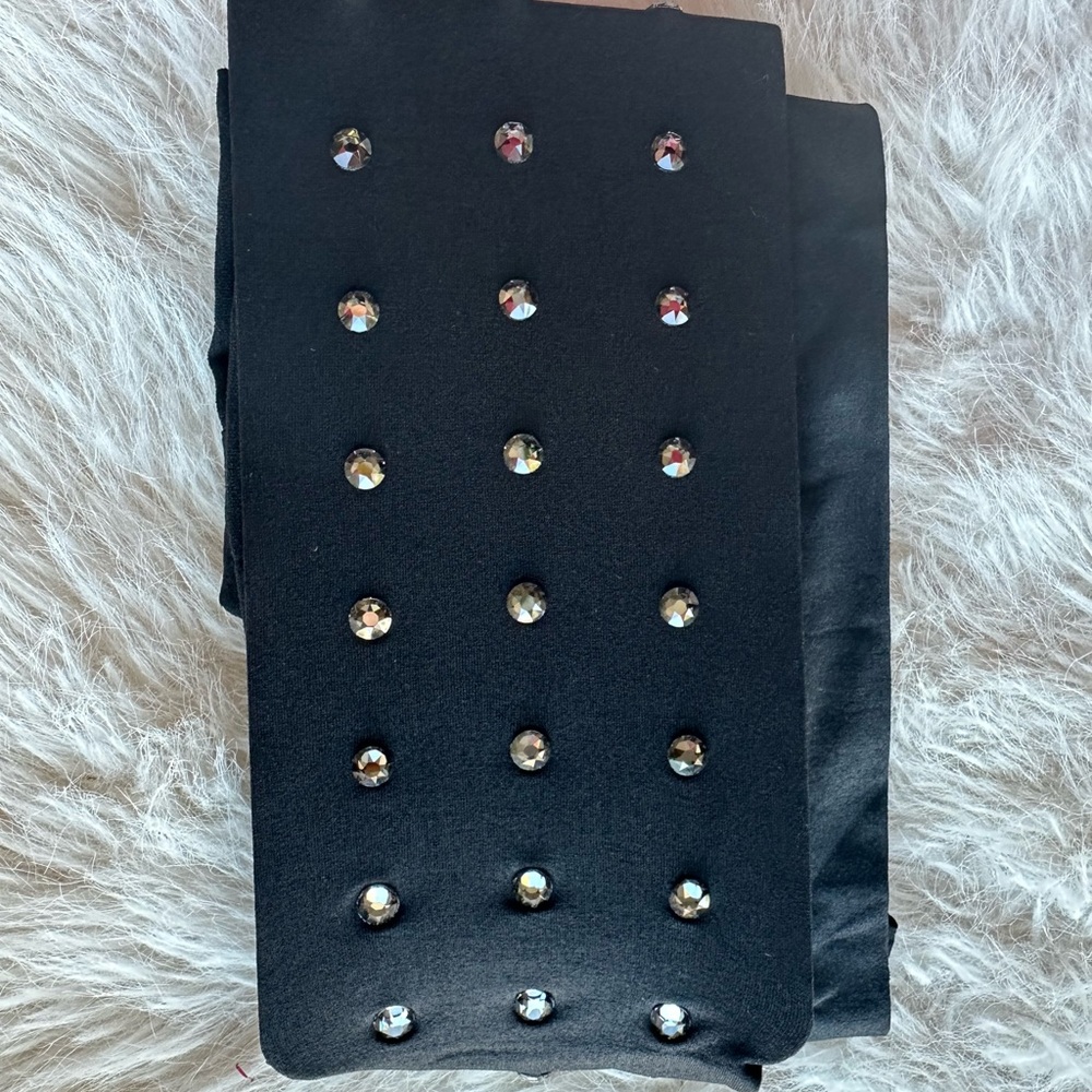 Burberry Black Mini crystal Tights with Crystal Studs hosery new without tag - Picture 9 of 12